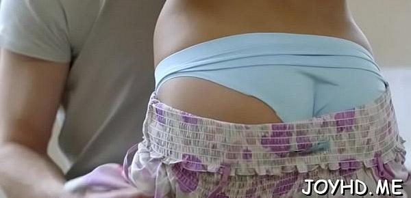  Young sweetie in a gangbang act